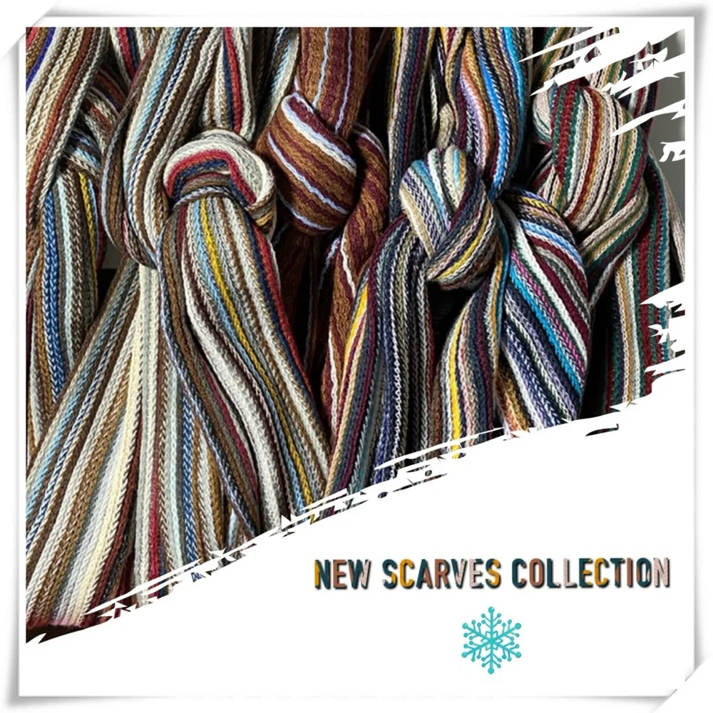 Colorful Striped Knit Scarves